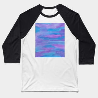 Summer Twilight Blue and Purple Abstract Baseball T-Shirt